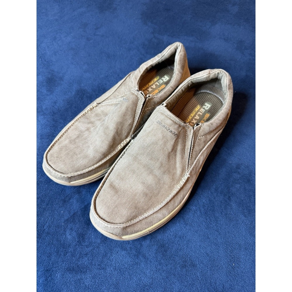 Skechers Expected Avillo Slip On Loafer Shoes Mens 9 Gray Canvas Denim 64372